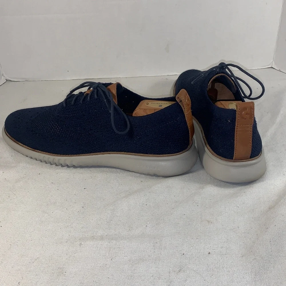 Cole Haan Men's ZeroGrand StitchLite Wingtip Oxford Navy Knit Lace-Up Sneakers